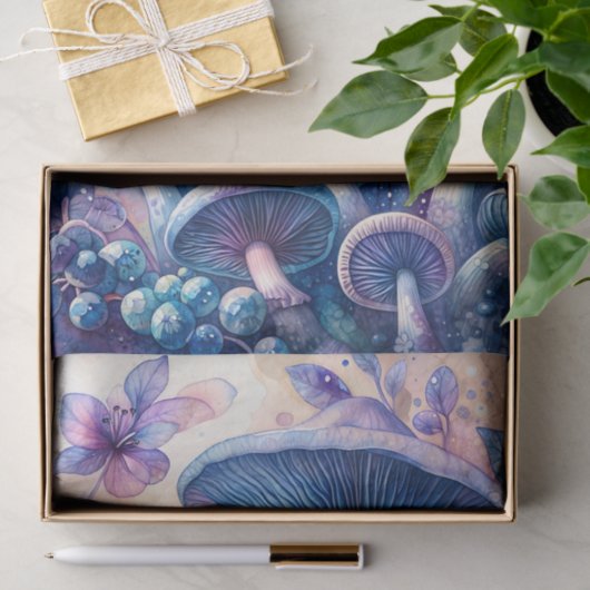 Blue Milk Mushroom Waterverf Art Tissuepapier (Geschenk)