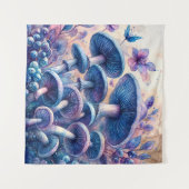 Blue Milk Mushroom Waterverf Art Wandkleed (Voorkant (horizontaal))