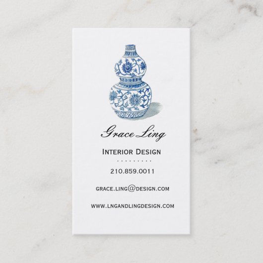 Blue Ming Vase Interior Designer Visitekaartje (Voorkant)