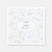 Blue  Minimal Boy Baby shower Servet (Voorkant)