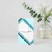 Blue minimal modern geometric retro visitekaartje (Staand voorkant)