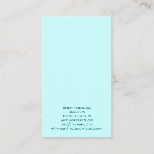 Blue minimal modern geometric retro visitekaartje (Achterkant)