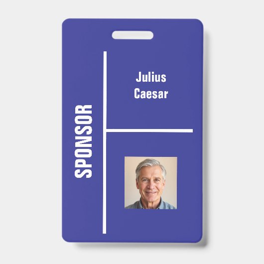 Blue Minimal Sponsor Event ID Badge (Voorzijde)