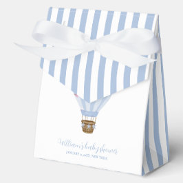 Blue Minimal Stripe Hete Luchtballon Baby shower Bedankdoosjes