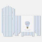 Blue Minimal Stripe Hete Luchtballon Baby shower Bedankdoosjes (Ongevouwen)