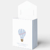 Blue Minimal Stripe Hete Luchtballon Baby shower Bedankdoosjes (Open)