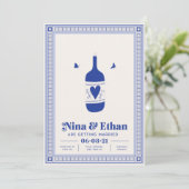 Blue Minimal Wedding Invitation | Elegant en eenvo Kaart (Staand voorkant)