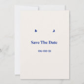 Blue Minimal Wedding Invitation | Elegant en eenvo Kaart (Achterkant)