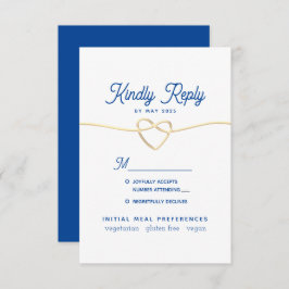 Blue Minimal Wedding RSVP-kaart RSVP Kaartje