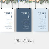 Blue Minimal, Zitplattegrond Kaarten met gastennam