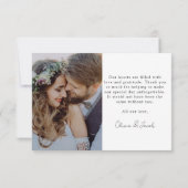 Blue Minimalist 2 Photo Calligraphy Wedding Bedankkaart (Achterkant)