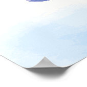 Blue Minimalist Boho Dolphin Baby shower Welkom Poster (Hoek)