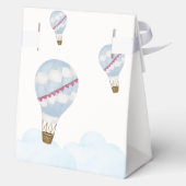 Blue Minimalist Boho Hete Luchtballon Baby shower Bedankdoosjes (Achterkant)