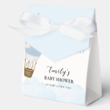 Blue Minimalist Boho Hete Luchtballon Baby shower