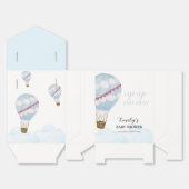Blue Minimalist Boho Hete Luchtballon Baby shower Bedankdoosjes (Ongevouwen)