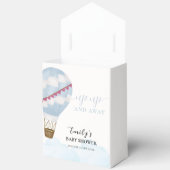 Blue Minimalist Boho Hete Luchtballon Baby shower Bedankdoosjes (Open)