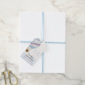Blue Minimalist Boho Hete Luchtballon Baby shower Cadeaulabel (Met Touw)