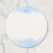 Blue Minimalist Boho Ocean Dolphin Baby shower Bedankjes Labels (Achterkant)