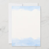 Blue Minimalist Boho Ocean Dolphin Baby shower Bedankkaart (Achterkant)