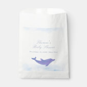 Blue Minimalist Boho Ocean Dolphin Baby shower Bedankzakje (Voorkant)