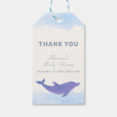 Blue Minimalist Boho Ocean Dolphin Baby shower Cadeaulabel (Voorkant)