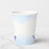 Blue Minimalist Boho Ocean Dolphin Baby shower Papieren Bekers (Rechts)