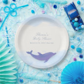 Blue Minimalist Boho Ocean Dolphin Baby shower Papieren Bordje (Feest)