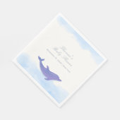 Blue Minimalist Boho Ocean Dolphin Baby shower Servet (Hoek)