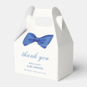 Blue Minimalist Bow Boy Baby shower Bedankt Bedankdoosjes (Achterkant)