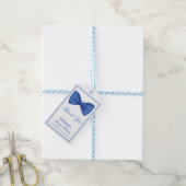Blue Minimalist Bow Lijst Baby shower Bedankt Cadeaulabel (Met Touw)