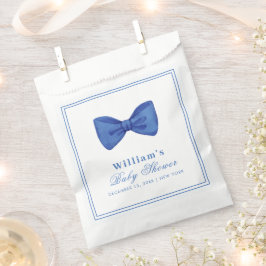Blue Minimalist Bow Lijst Baby shower Bedankzakje