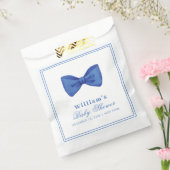 Blue Minimalist Bow Lijst Baby shower Bedankzakje (Gezegeld)