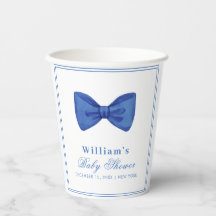 Blue Minimalist Bow Lijst Baby shower