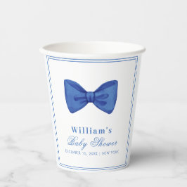 Blue Minimalist Bow Lijst Baby shower Papieren Bekers