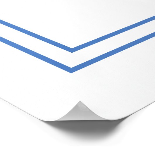 Blue Minimalist Bow Lijst Baby shower Welkom Poster (Hoek)