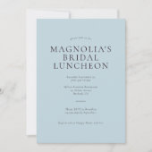 Blue Minimalist Bridal Luncheon Uitnodiging (Voorkant)
