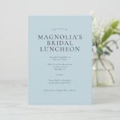 Blue Minimalist Bridal Luncheon Uitnodiging (Staand voorkant)