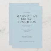 Blue Minimalist Bridal Luncheon Uitnodiging (Voorkant / Achterkant)