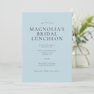 Blue Minimalist Bridal Luncheon Uitnodiging