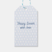 Blue Minimalist Bunny Happy Easter with Love  Cadeaulabel (Voorkant)
