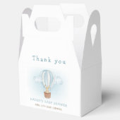 Blue Minimalist Bunny Hete Luchtballon Baby shower Bedankdoosjes (Geopend)