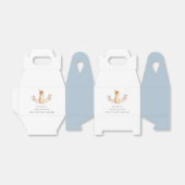 Blue Minimalist Bunny Wildflower Baby shower Bedankdoosjes (Uitgevouwen)