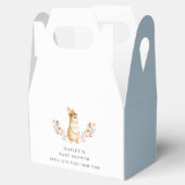 Blue Minimalist Bunny Wildflower Baby shower Bedankdoosjes (Geopend)