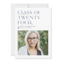 Blue Minimalist Class of 2024 Foto Afstuderen