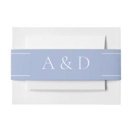 Blue Minimalist Classic Wedding Uitnodigingen Wikkel