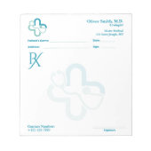 Blue Minimalist Custom Medical Prescription RX  Notitieblok (Voorkant)