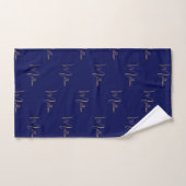 Blue minimalist custom name  handdoek (Handdoek)