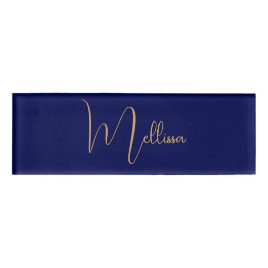 Blue minimalist custom name  naambadge (Voorkant)