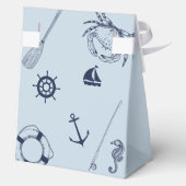 Blue Minimalist Elegant Vissen Boy Baby shower Bedankdoosjes (Achterkant)