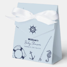 Blue Minimalist Elegant Vissen Boy Baby shower